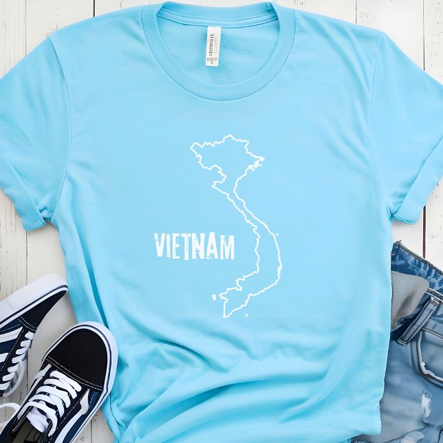 Vietnam Landkarte vietnamesische Grenzlinie Form T-Shirt (Von Creator hochgeladen)