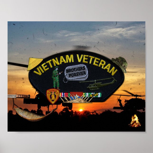 Vietnam Nam War Vets Veterans Patch Poster (Vorne)