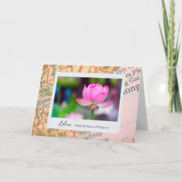 Vietnam Pink Lotus Blume Blumenmuster auf Karte