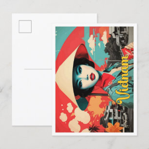 Vietnam Pop Art Travel Illustration Postkarte