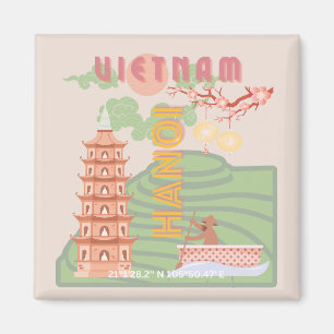Vietnam Reise Kunst, Vintage Magnet