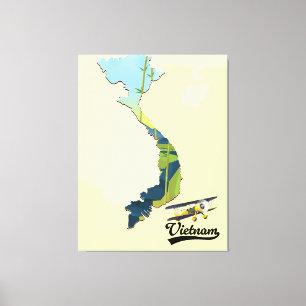 Vietnam-Reisekarte Leinwanddruck