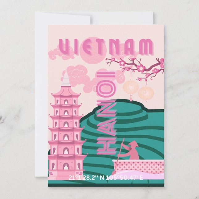 Vietnam Reisekunst Feiertagskarte (Vorderseite)