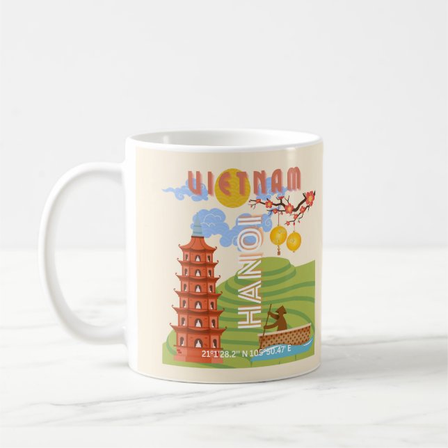 Vietnam Reisekunst Kaffeetasse (Links)