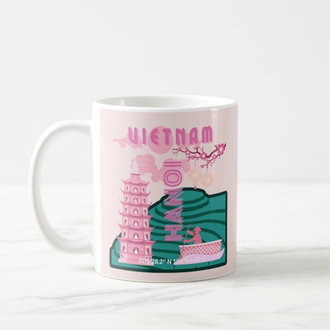 Vietnam Reisekunst Kaffeetasse (Links)