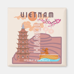 Vietnam Reisekunst Magnet
