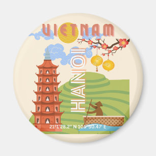 Vietnam Reisekunst Magnet