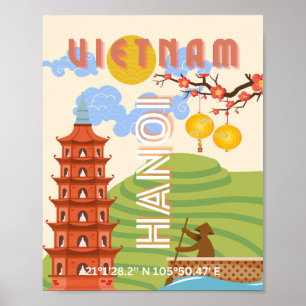 Vietnam Reisekunst Poster