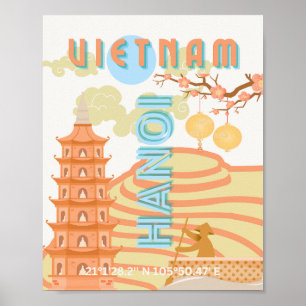 Vietnam Reisekunst Poster