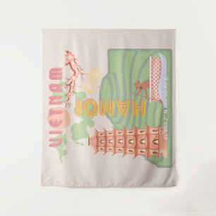 Vietnam Reisekunst, Vintag Wandteppich