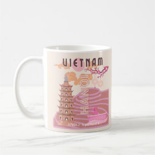 Vietnam Reisen Kunst, Retro Kaffeetasse
