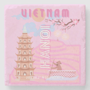 Vietnam Reisen Kunst, Rosa Steinuntersetzer