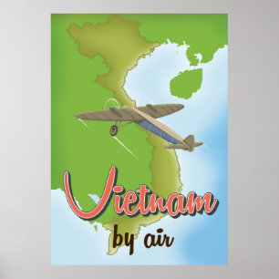 Vietnam-Reiseplakat im Vintage-Stil Poster
