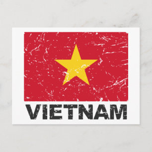 Vietnam Retro-Flagge Postkarte