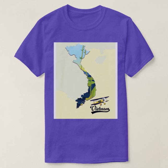 Vietnam-Retrokarte T-Shirt (Design vorne)