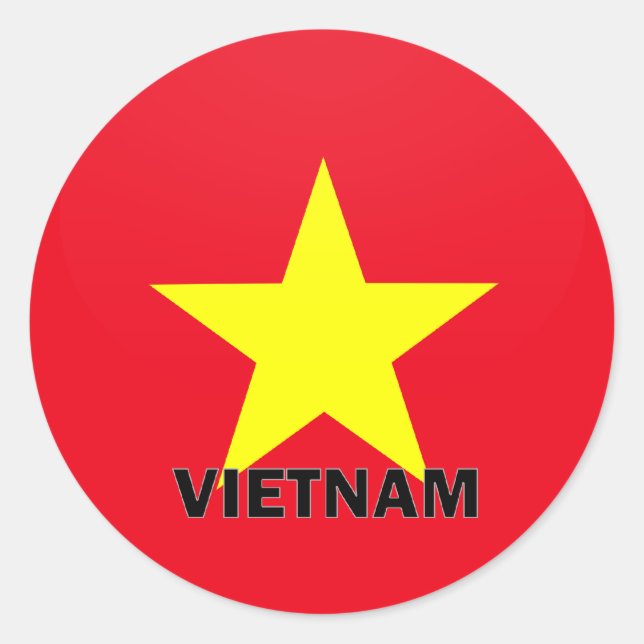 Vietnam Roundel Qualitätsflagge Runder Aufkleber (Vorderseite)