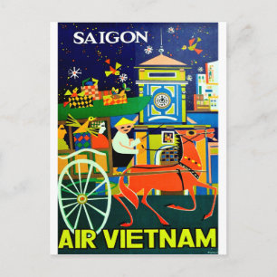 Vietnam, Saigon, Ho Chi Minh, Stadt, Vintage-Reise Postkarte