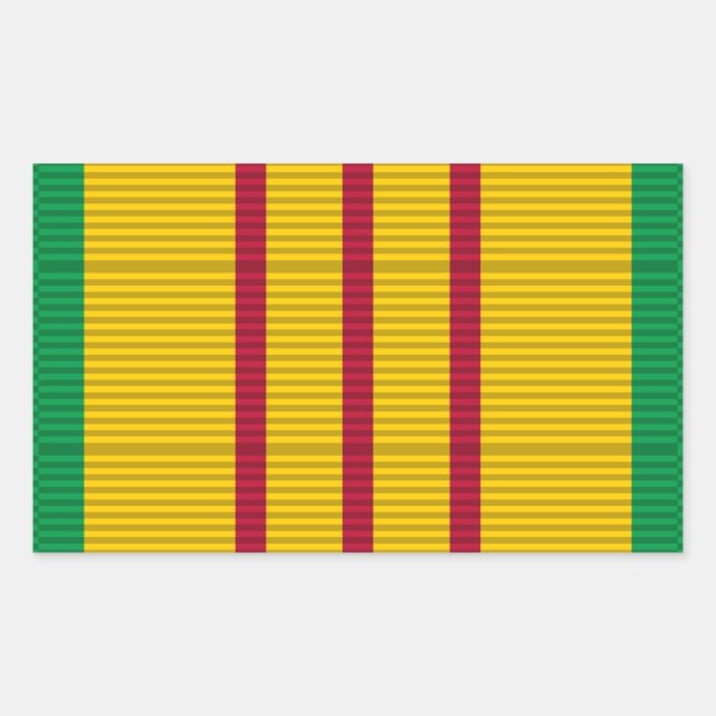 Vietnam Service Medal Band Rechteckiger Aufkleber (Vorderseite)