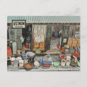 Vietnam Straßenleben, anpassbarer Datum Postkarte