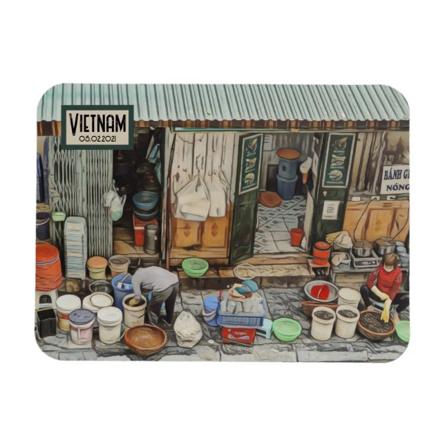 Vietnam Street Life, Customizable Date Magnet (Horizontal)