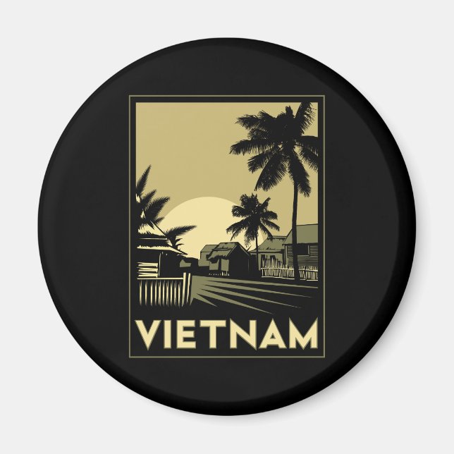 Vietnam Südostasien Deko Retroreise Magnet (Vorne)