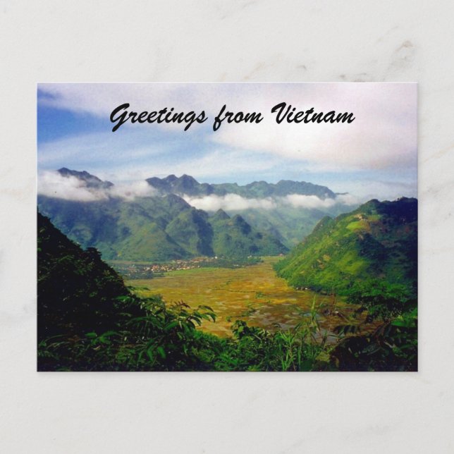 Vietnam Tal Grüße Postkarte (Vorderseite)