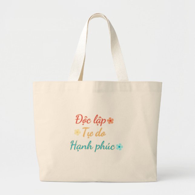 VIETNAM Tote Bag - Unabhängigkeit Freiheit Glück Jumbo Stoffbeutel (Vorne)