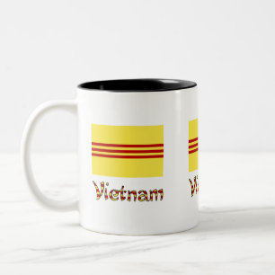 Vietnam und Südvietnamesische Flagge 3 Zweifarbige Tasse