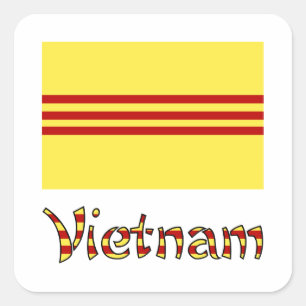 Vietnam und Südvietnamesische Flagge Quadratischer Aufkleber