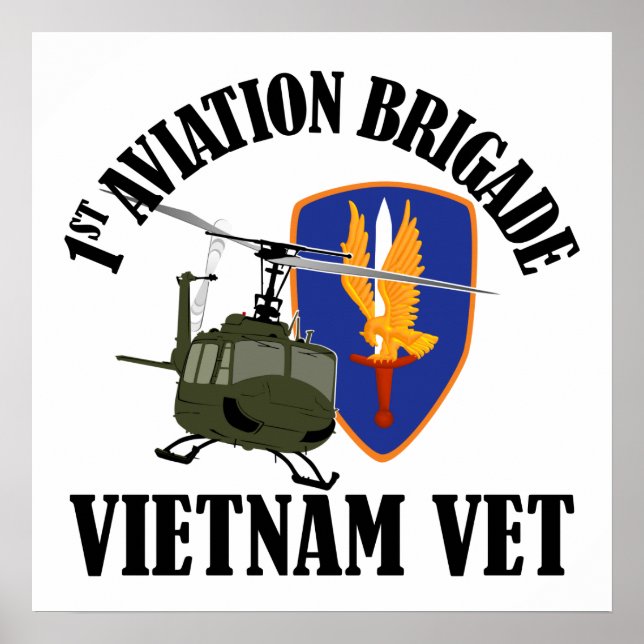 Vietnam Vet - 1st AVN BDE UH-1 Poster (Vorne)