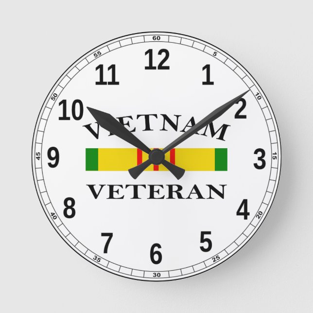 Vietnam Veteran Clock Runde Wanduhr (Vorderseite)