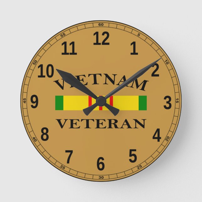 Vietnam Veteran Clock Runde Wanduhr (Vorderseite)