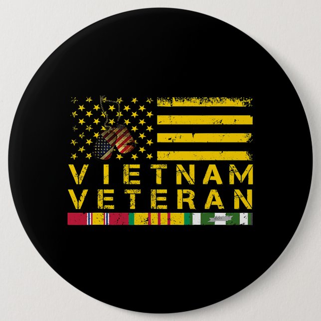Vietnam Veteran Distressed American Flag 178 Button (Vorderseite)