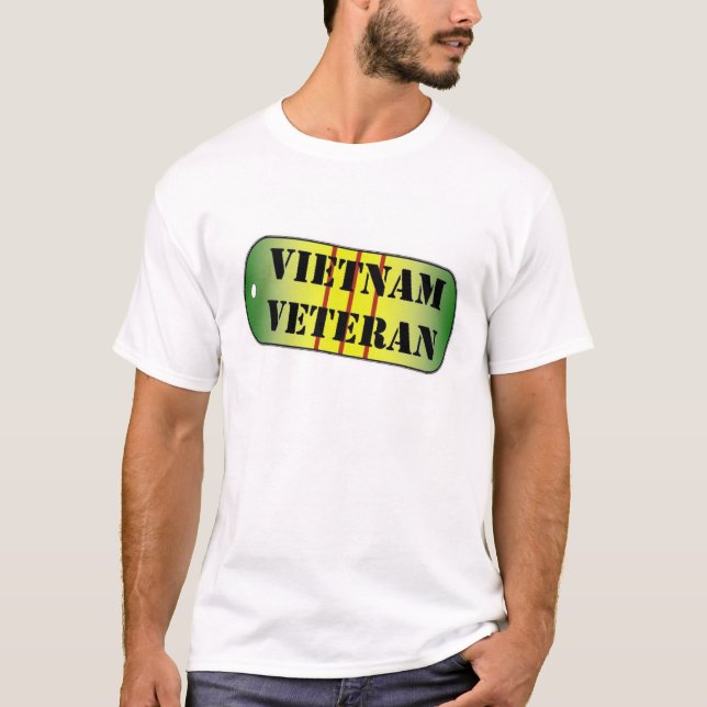 Vietnam-Veteran Dogtag Service-Medaille T-Shirt (Vorderseite)