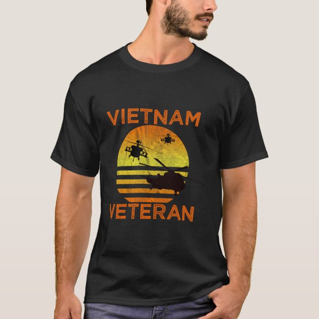 Vietnam Veteran Long Sleeve T-Hubschrauber Air Ass T-Shirt (Vorderseite)