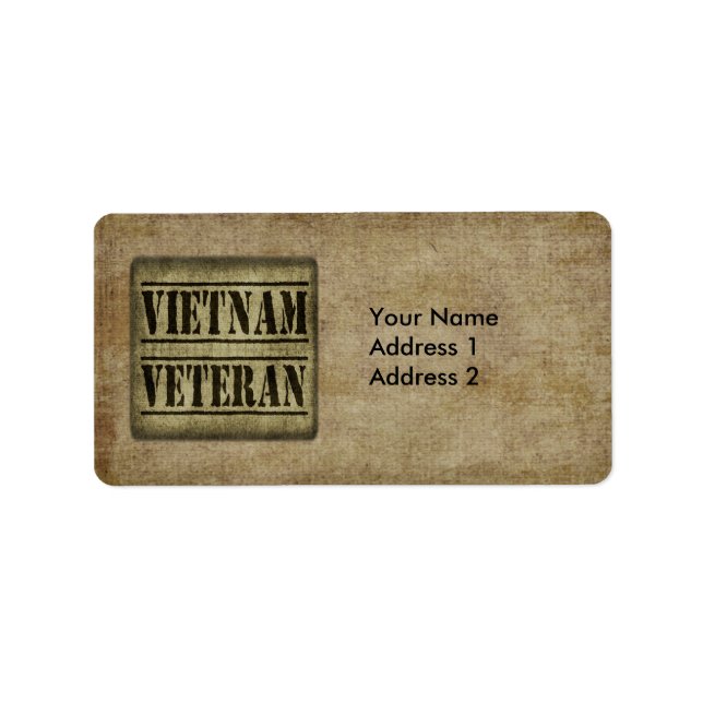 Vietnam - Veteran Militär Adressaufkleber (Vorne)