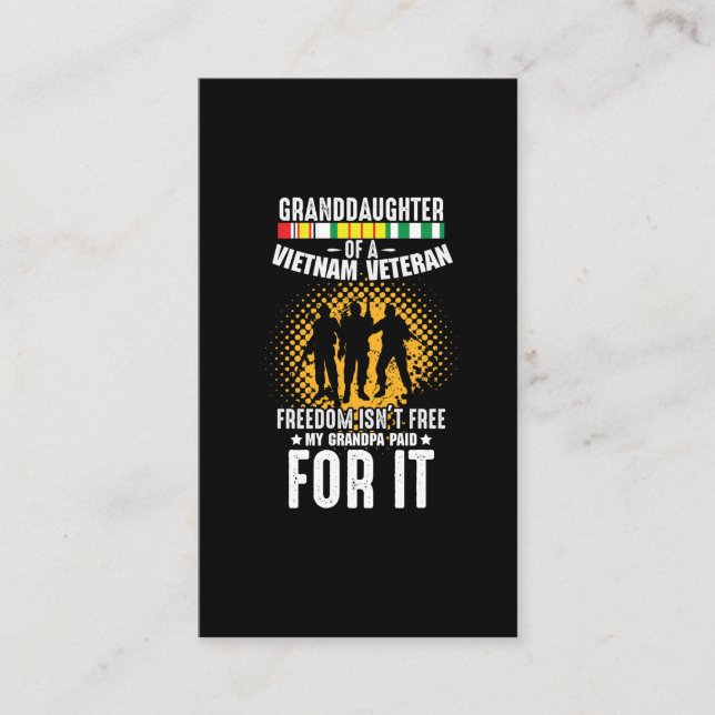 Vietnam Veteran Opa Soldier Großtochter Visitenkarte (Vorderseite)