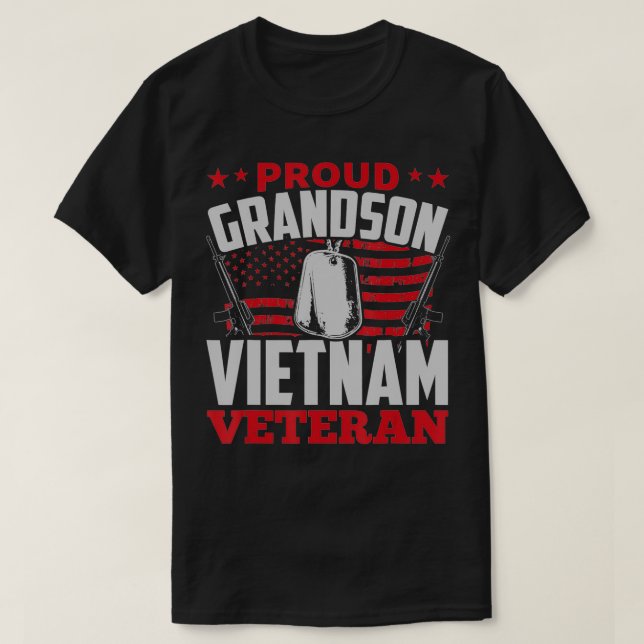 Vietnam Veteran Proud Grandson T-Shirts Men Kids B (Design vorne)