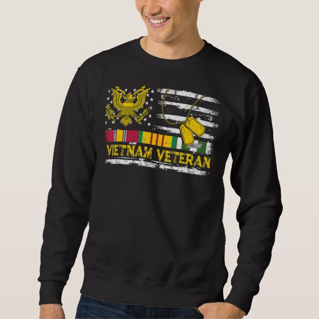 Vietnam Veteran US-Flagge Vietnam Krieg Vet T-Shir Sweatshirt (Vorderseite)