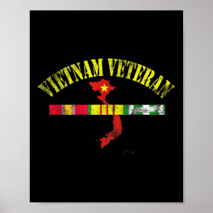 Vietnam Veteran USA Flag Gedenkstätte Patriotisch Poster