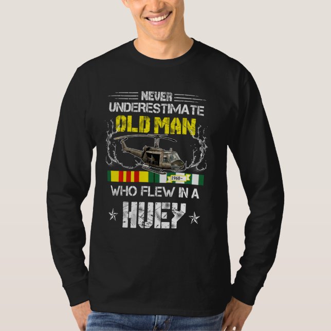 Vietnam Veteran Vet Ähm 1 Huey Helicopter T-Shirt (Vorderseite)