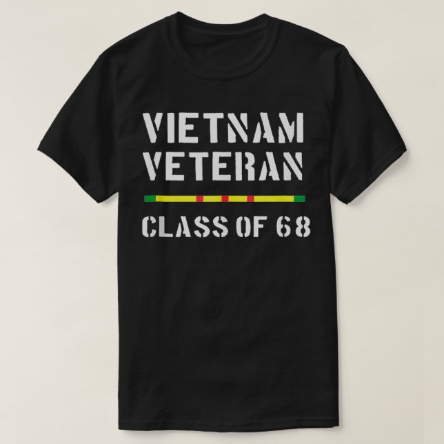 Vietnam Veteran Vet Ribbon Klasse von 1968 68 T-Shirt (Design vorne)