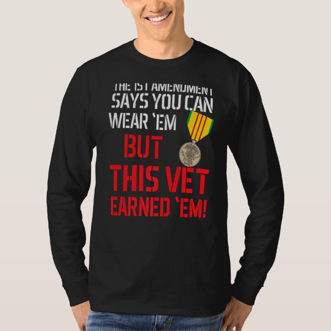 Vietnam Veteran Vietnam Vet Dieser Vet verdiente i T-Shirt (Vorderseite)