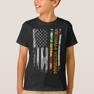Vietnam Veteran Vintag Flag Memorial Patriotic T-Shirt