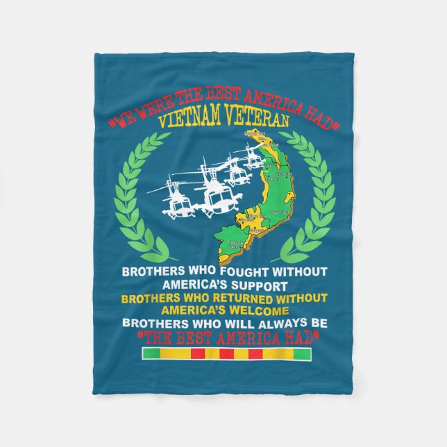 Vietnam Veteran We Were The America Had Map Helico Fleecedecke (Vorderseite)
