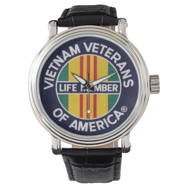 Vietnam Veteranen aus Amerika Lebenszeit Mitglied  Armbanduhr (Vorderseite)
