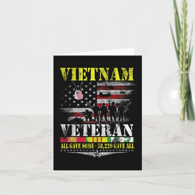 Vietnam Veteranen der Vintagen Flaggen Gedenkveter Karte (Vorderseite)
