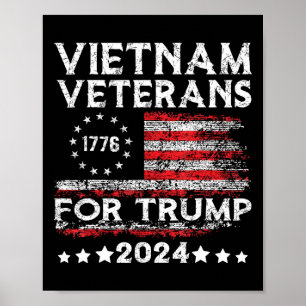 Vietnam-Veteranen für Trump 2025 Amerikanische Fla Poster