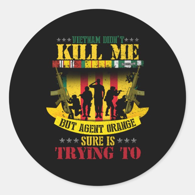 Vietnam Veterans Day Orange Agent Victims Remüden Runder Aufkleber (Vorderseite)