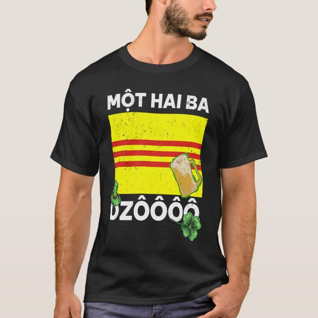 Vietnam Viet St Patricks Day Mot Hai Ba Dzo Cheers T-Shirt (Vorderseite)